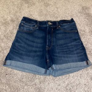 Express MIDI High Rise Denim Jean Shorts Size 4